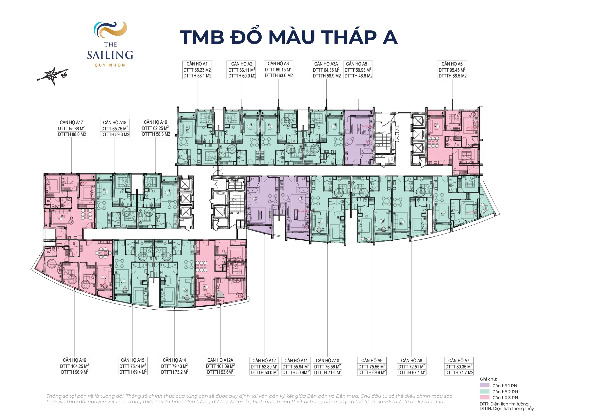 Tower A typical floor plan, 19 units per floor