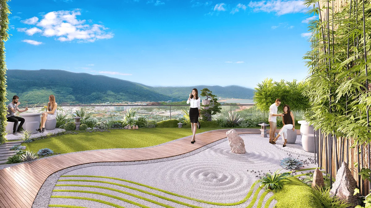 Elevated landscaped park