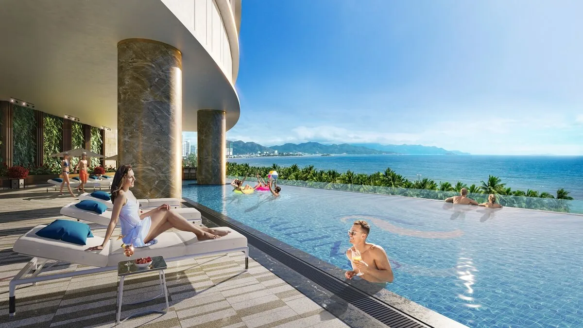 Infinity pool facing Quy Nhon Bay